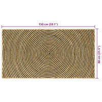 Produktbild för Områdesmattor Svart 80 x 150 cm Jute