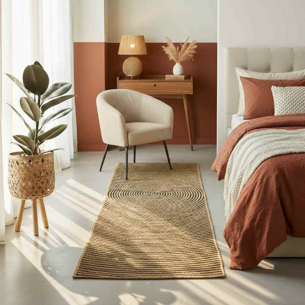 Produktbild för Områdesmattor Svart 80 x 200 cm Jute