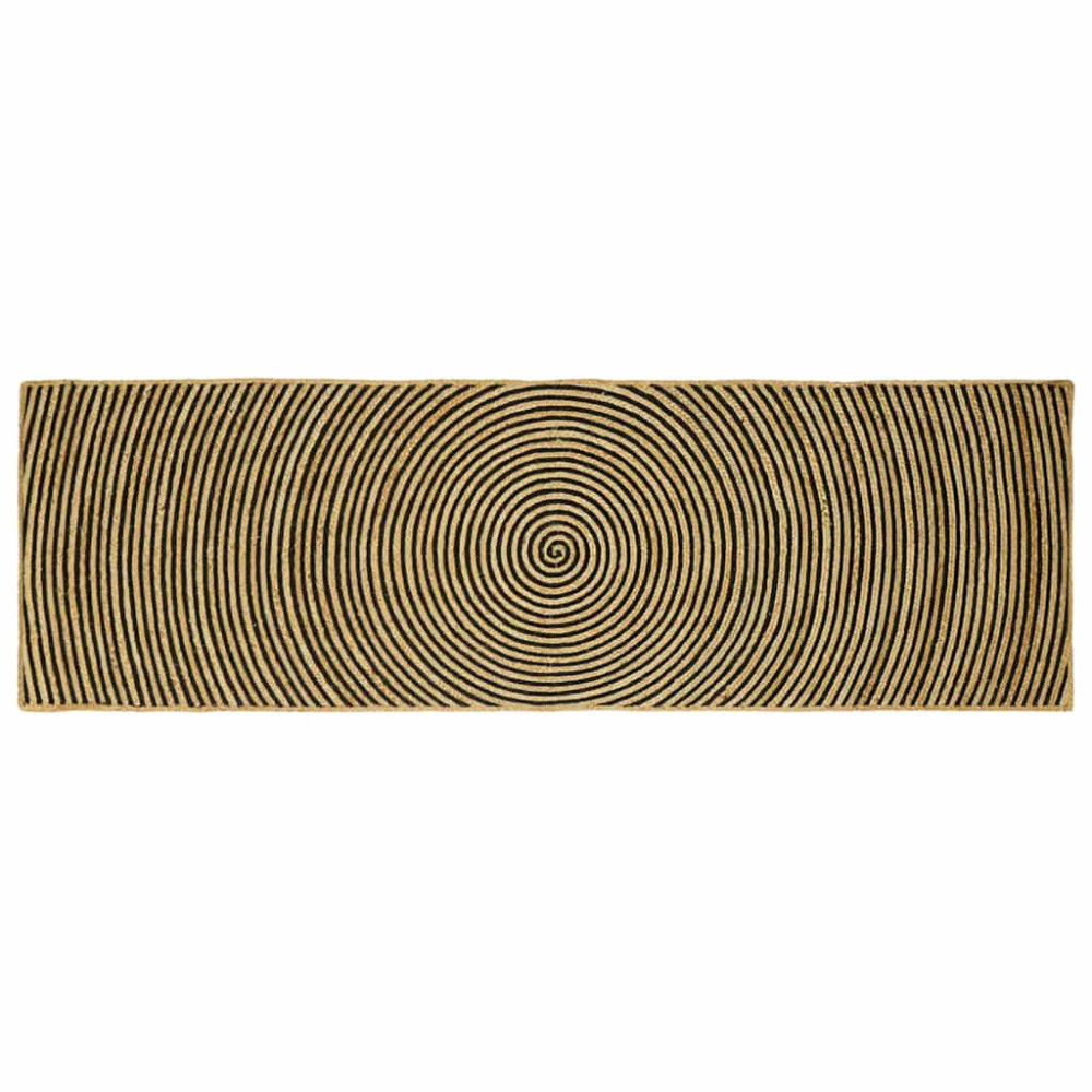 Produktbild för Områdesmattor Svart 80 x 250 cm Jute