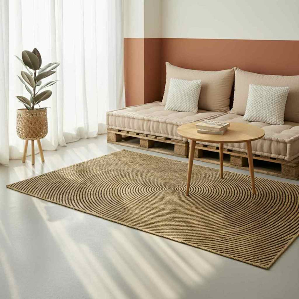 Produktbild för Områdesmattor Svart 160 x 230 cm Jute