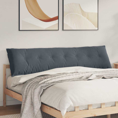vidaXL Ryggkudde Mörkgrå 200 x 50 cm Kordread tyg
