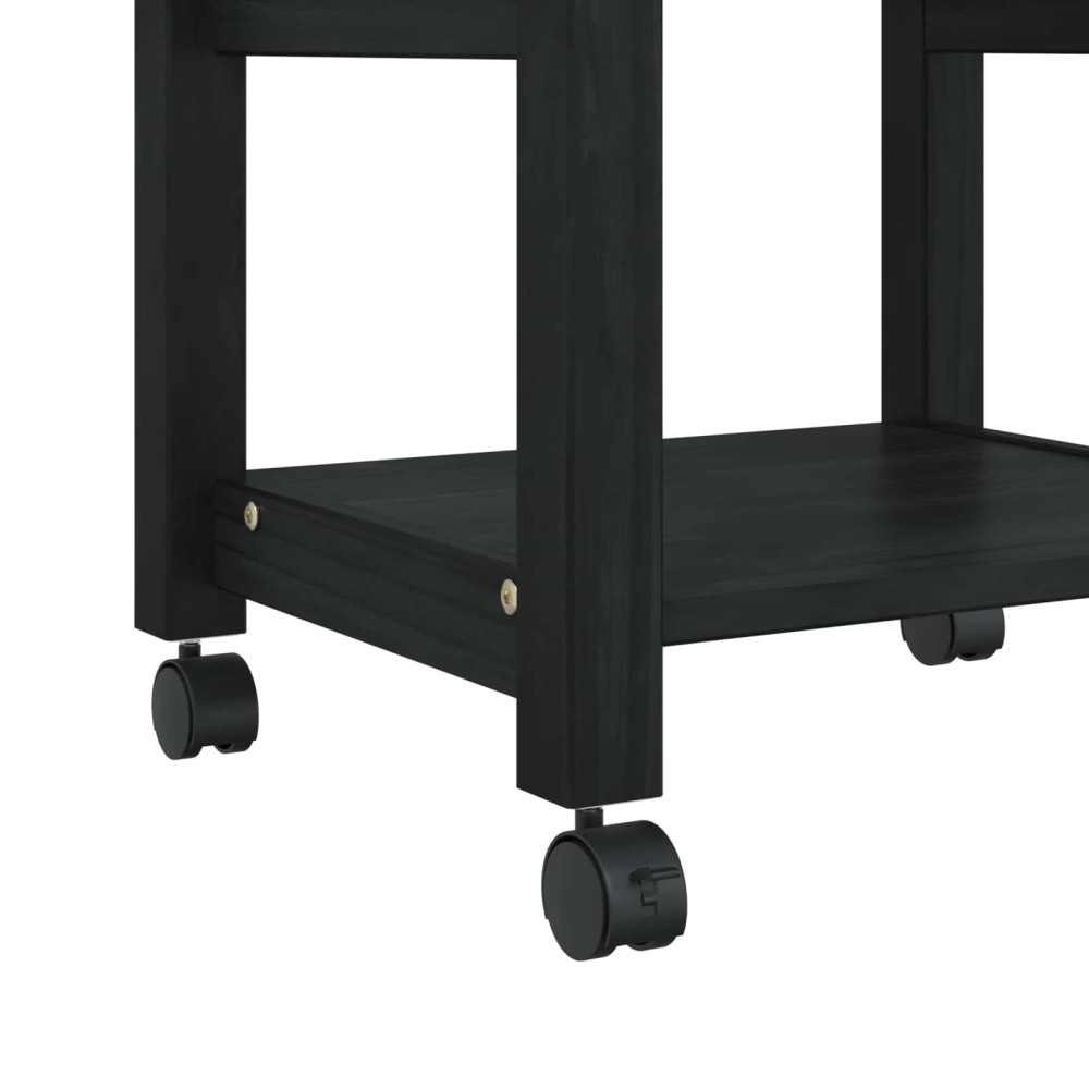 Produktbild för Köksvagn MONZA Svart 48 x 40 x 88,5 cm Massiv furu