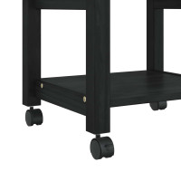 Produktbild för Köksvagn MONZA Svart 48 x 40 x 88,5 cm Massiv furu