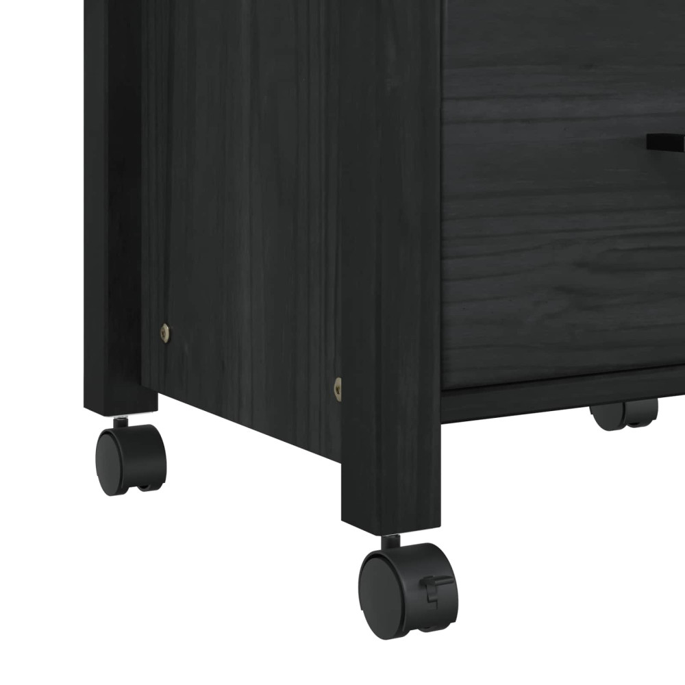Produktbild för Köksvagn MONZA Svart 48 x 40 x 88,5 cm Massiv furu