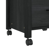 Produktbild för Köksvagn MONZA Svart 48 x 40 x 88,5 cm Massiv furu
