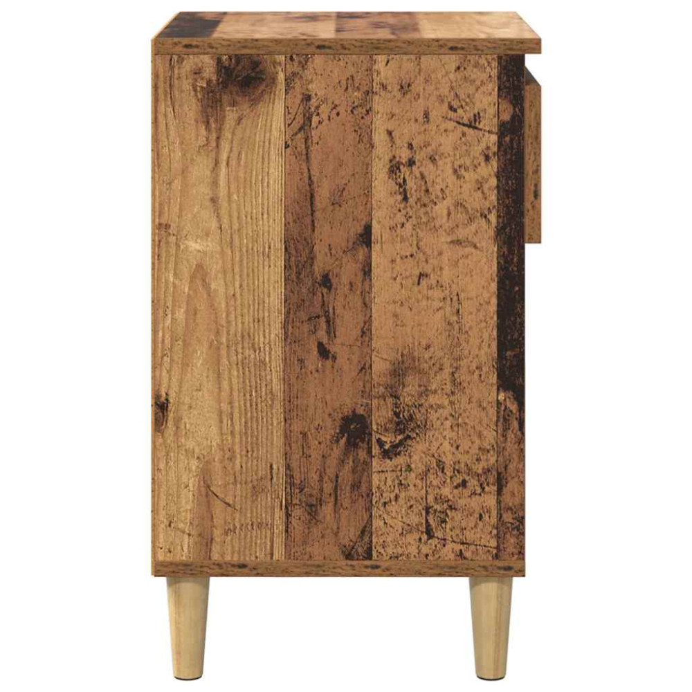 Produktbild för Skoskåp med låda Gammalt trä 102 x 36 x 60 cm Konstruerat trä