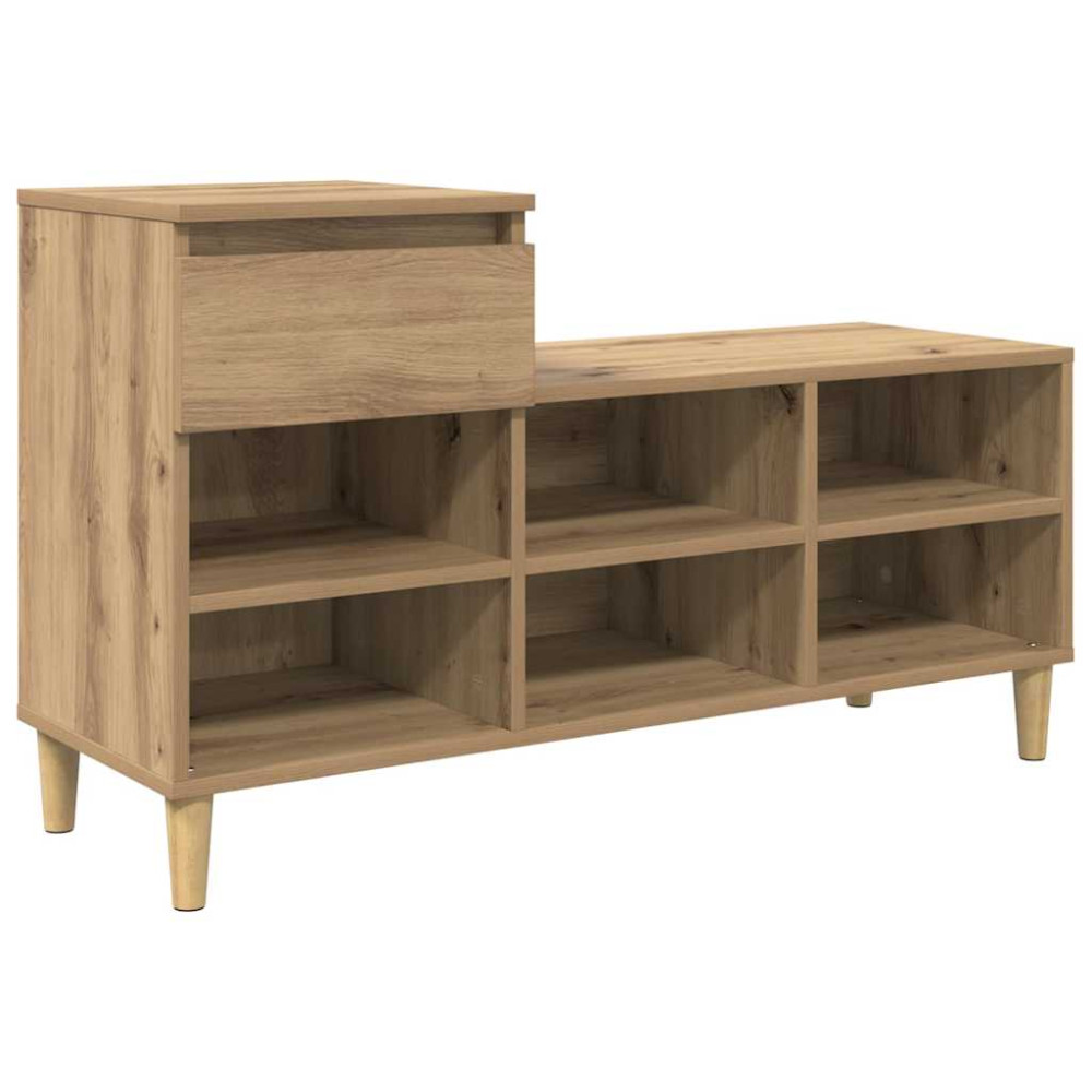 Produktbild för Skoskåp med låda Artisan Ek 102 x 36 x 60 cm Konstruerat trä