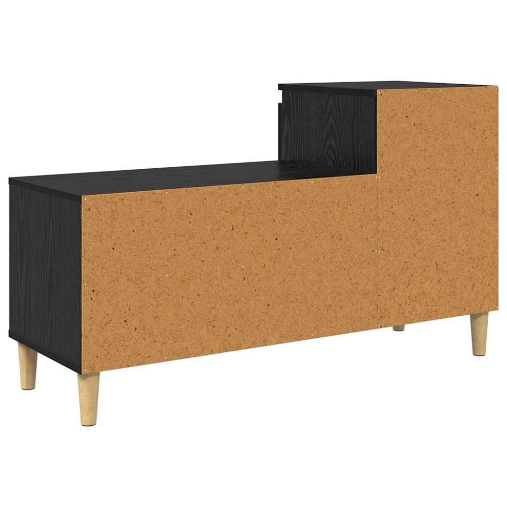 Produktbild för Skoskåp med låda Svart Ek 102 x 36 x 60 cm Konstruerat trä