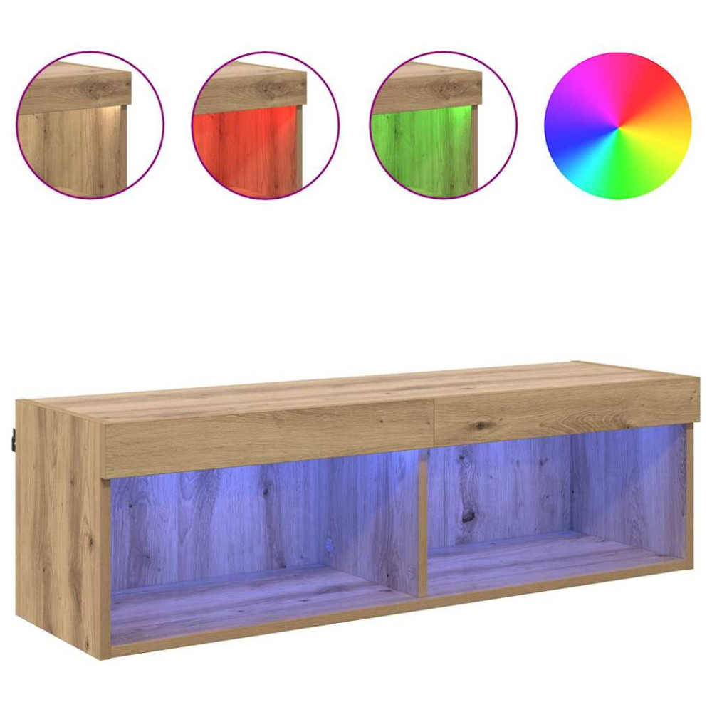 Produktbild för TV Vägghylla 100 x 30 x 30 cm Artisan Ek Konstruerat trä
