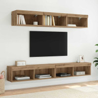 Produktbild för TV Vägghylla 100 x 30 x 30 cm Artisan Ek Konstruerat trä