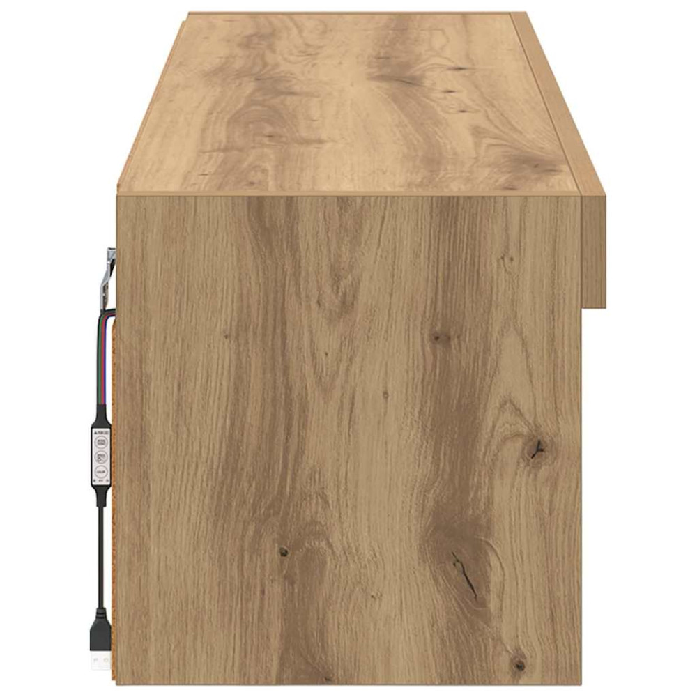 Produktbild för TV Vägghylla 100 x 30 x 30 cm Artisan Ek Konstruerat trä