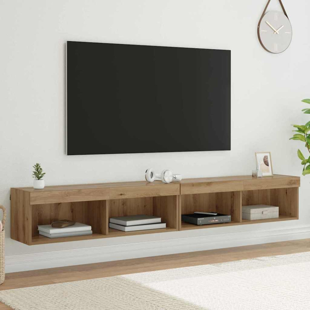 Produktbild för TV-bänkset 2 pcs Artisan Ek Konstruerat trä