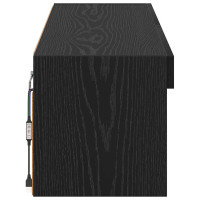 Produktbild för TV Vägghylla med LED Svart Ek 100 x 30 x 30 cm Konstruerat trä