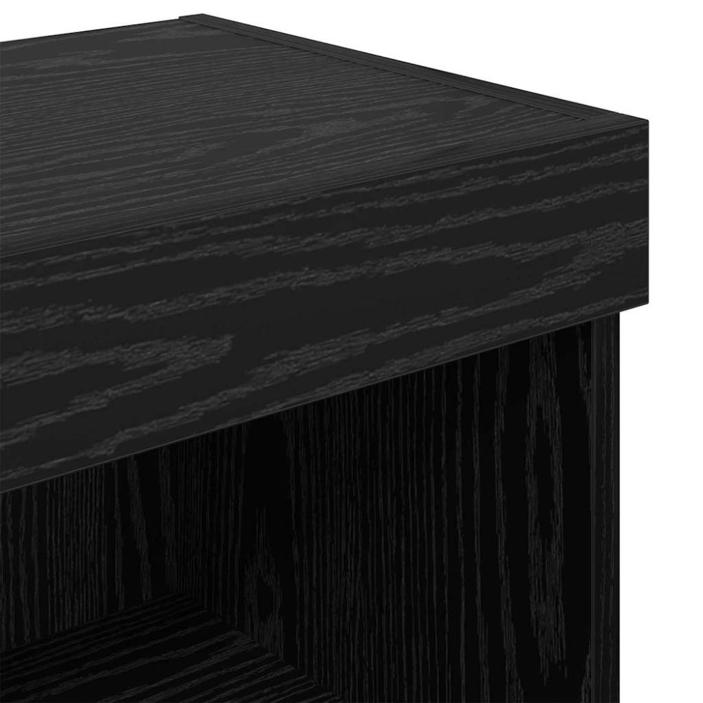 Produktbild för TV Vägghylla med LED Svart Ek 100 x 30 x 30 cm Konstruerat trä