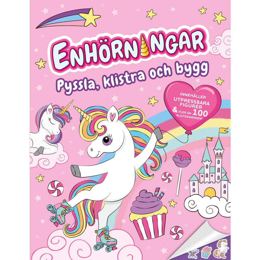 Produktbild för Enhörningar : pyssla, klistra och bygg (häftad)
