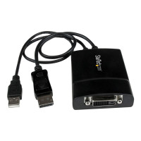 Produktbild för StarTech.com DisplayPort till DVI Dual Link aktiv adapter - DisplayPort till DVI-D adapter videokonverterare 2560x1600 60 Hz - DP 1.2 till DVI-skärm - USB-driven - Låsande DP-kontakt - DisplayPort-/ DVI-adapter - 37 cm