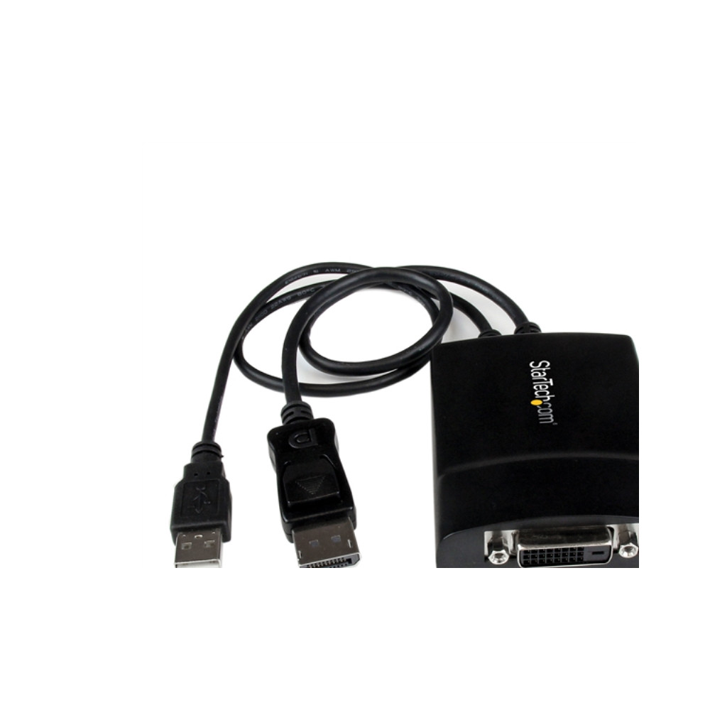 Produktbild för StarTech.com DisplayPort till DVI Dual Link aktiv adapter - DisplayPort till DVI-D adapter videokonverterare 2560x1600 60 Hz - DP 1.2 till DVI-skärm - USB-driven - Låsande DP-kontakt - DisplayPort-/ DVI-adapter - 37 cm