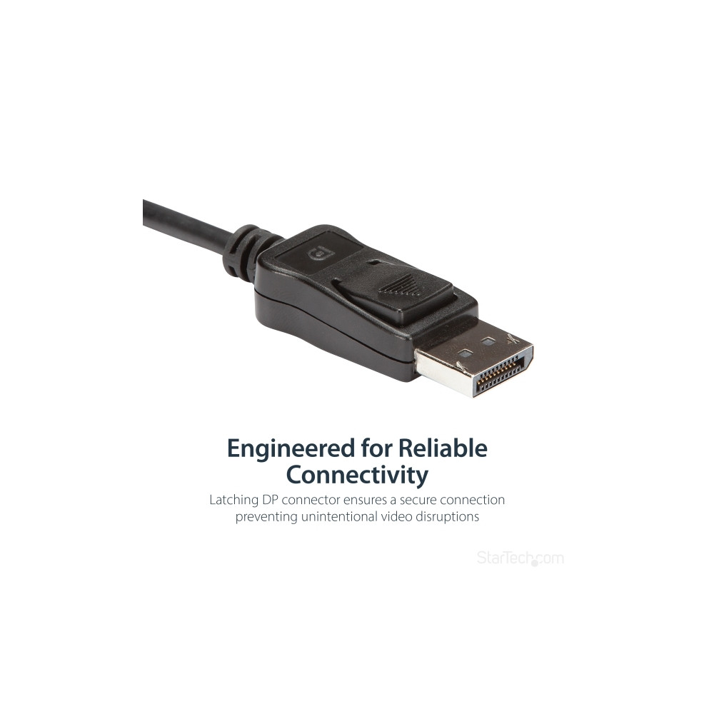Produktbild för StarTech.com DisplayPort till DVI Dual Link aktiv adapter - DisplayPort till DVI-D adapter videokonverterare 2560x1600 60 Hz - DP 1.2 till DVI-skärm - USB-driven - Låsande DP-kontakt - DisplayPort-/ DVI-adapter - 37 cm