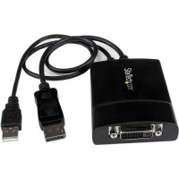 Produktbild för StarTech.com DisplayPort till DVI Dual Link aktiv adapter - DisplayPort till DVI-D adapter videokonverterare 2560x1600 60 Hz - DP 1.2 till DVI-skärm - USB-driven - Låsande DP-kontakt - DisplayPort-/ DVI-adapter - 37 cm