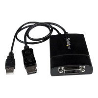Produktbild för StarTech.com DisplayPort till DVI Dual Link aktiv adapter - DisplayPort till DVI-D adapter videokonverterare 2560x1600 60 Hz - DP 1.2 till DVI-skärm - USB-driven - Låsande DP-kontakt - DisplayPort-/ DVI-adapter - 37 cm