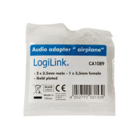 Produktbild för LogiLink hörlursadapter för flygplan