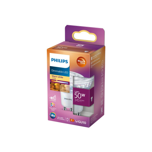 Philips Philips - LED-spotlight - GU10 - 3.8 W - varmt ljus - 2200-2700 K