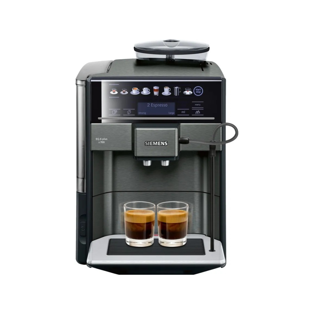 Produktbild för Siemens EQ.6 plus s700 TE657319RW - automatisk kaffekokare med mjölkskummare - 19 bar - mörkt rostfritt stål
