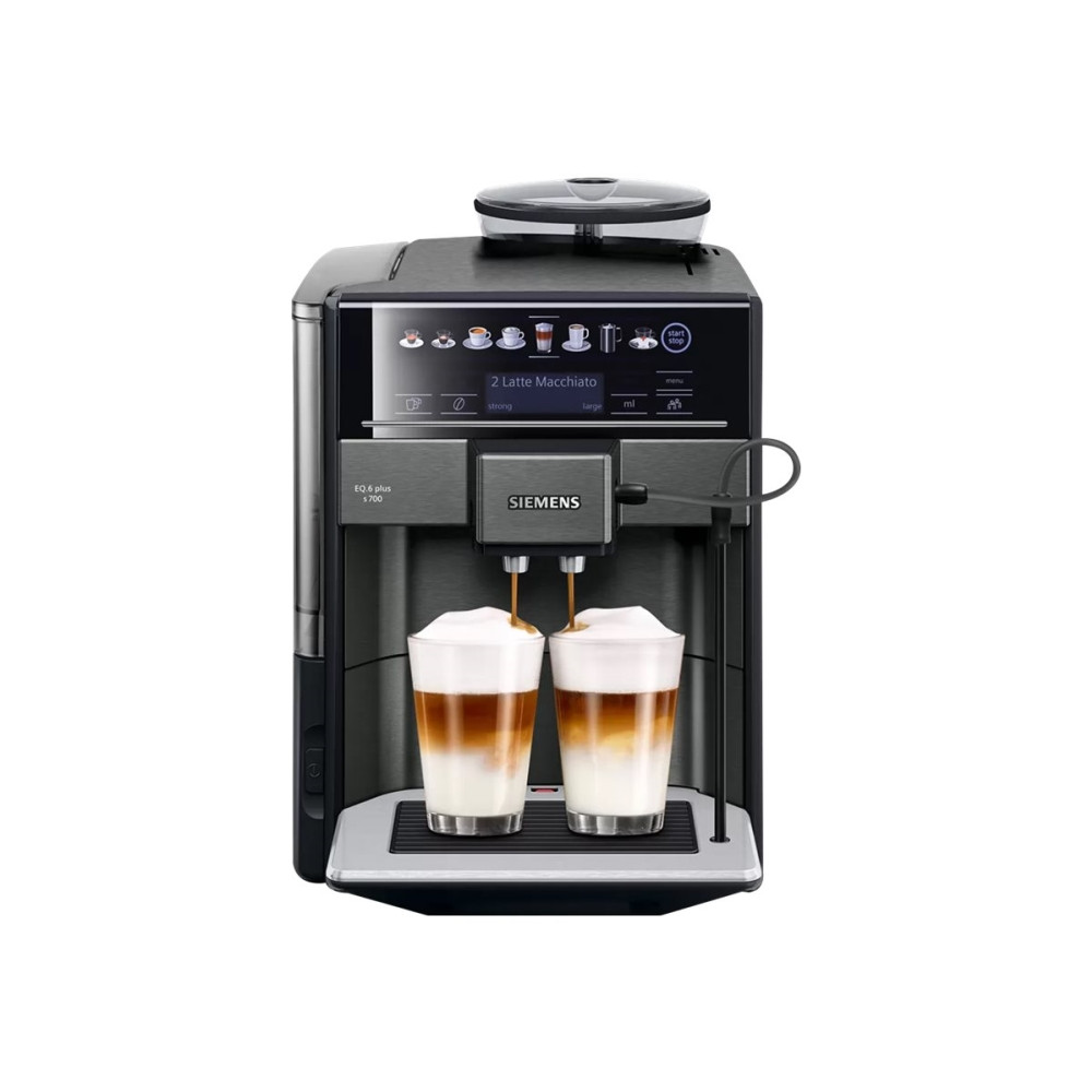 Produktbild för Siemens EQ.6 plus s700 TE657319RW - automatisk kaffekokare med mjölkskummare - 19 bar - mörkt rostfritt stål