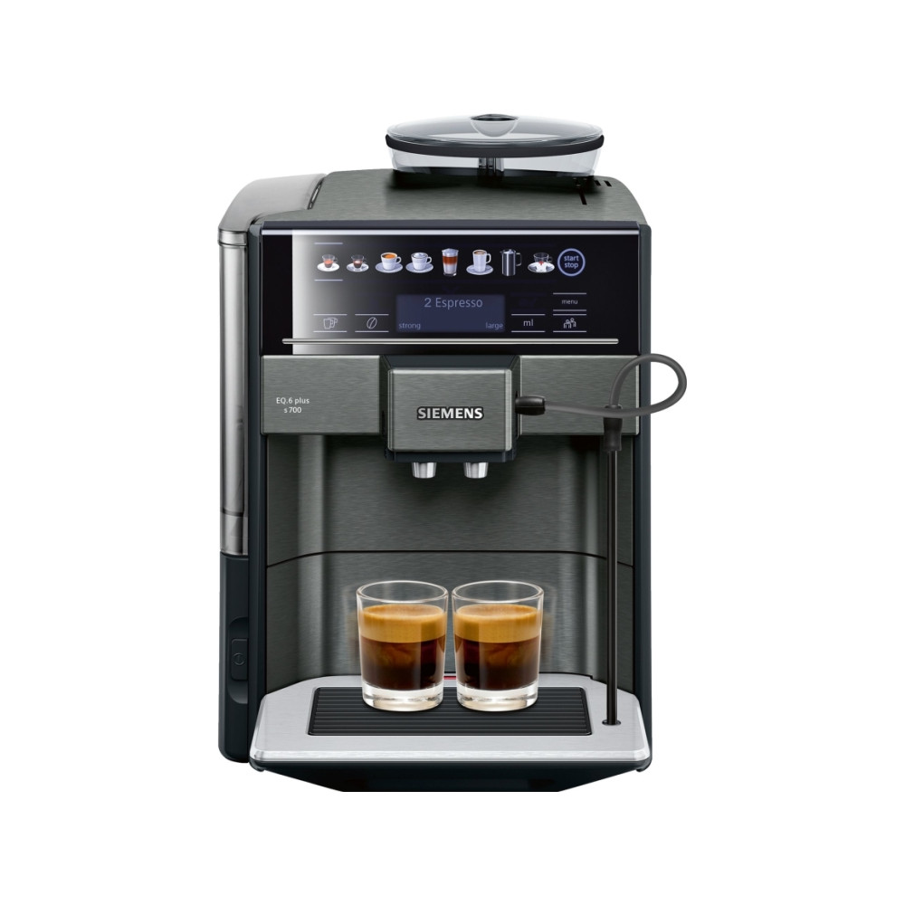 Produktbild för Siemens EQ.6 plus s700 TE657319RW - automatisk kaffekokare med mjölkskummare - 19 bar - mörkt rostfritt stål