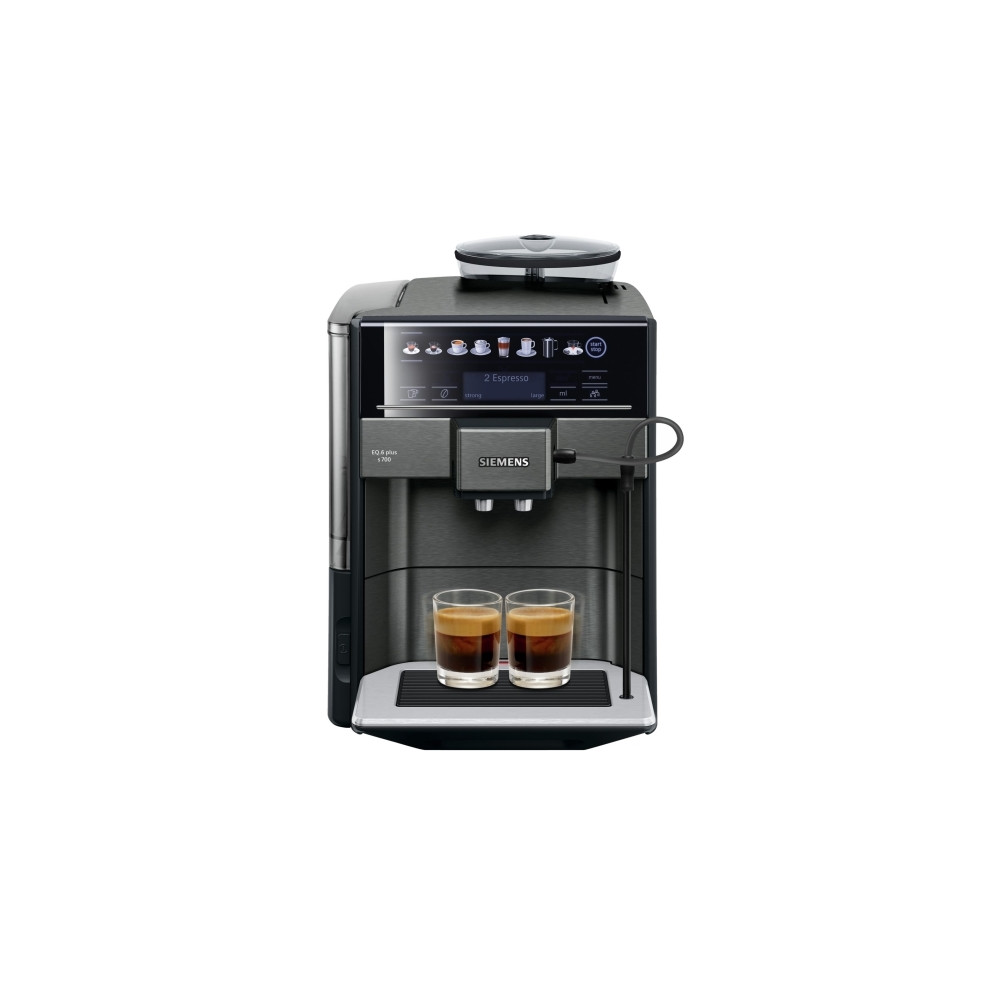 Produktbild för Siemens EQ.6 plus s700 TE657319RW - automatisk kaffekokare med mjölkskummare - 19 bar - mörkt rostfritt stål