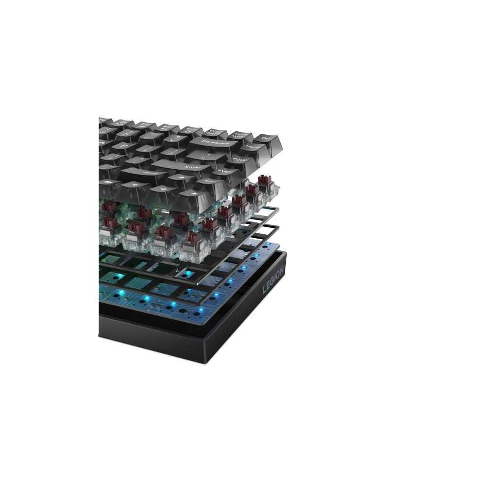 Produktbild för Lenovo Legion K510 Mini Pro - tangentbord - 75% compact - QWERTY - Amerikansk engelska - genomskinlig, svart Inmatningsenhet