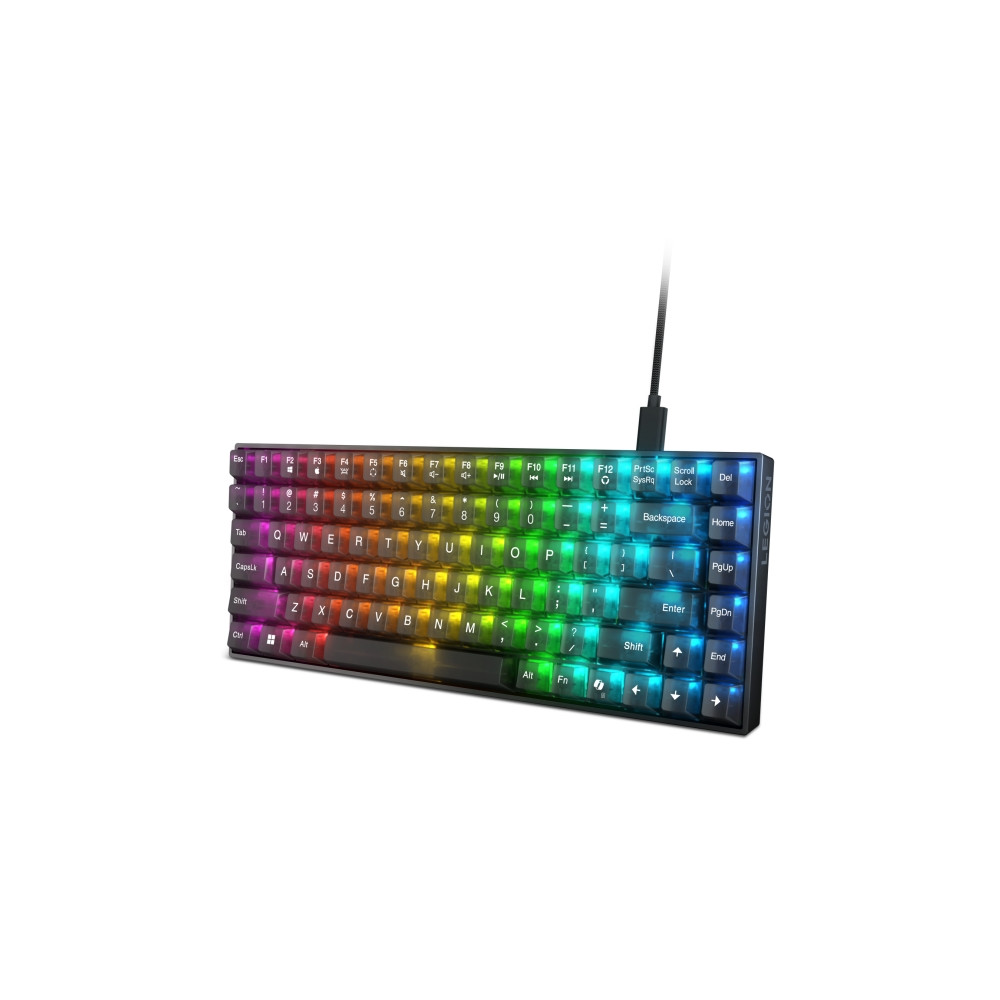 Produktbild för Lenovo Legion K510 Mini Pro - tangentbord - 75% compact - QWERTY - Amerikansk engelska - genomskinlig, svart Inmatningsenhet