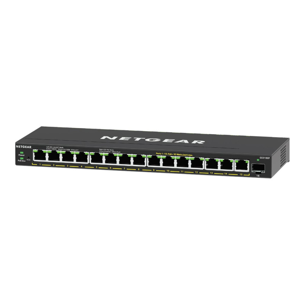 Produktbild för NETGEAR Plus GS316EP - switch - 16 portar - Administrerad