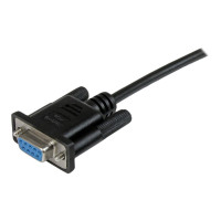 Produktbild för StarTech.com 2 m svart DB9 RS232 seriell nollmodemskabel F/F - nollmodemkabel - DB-9 till DB-9 - 2 m
