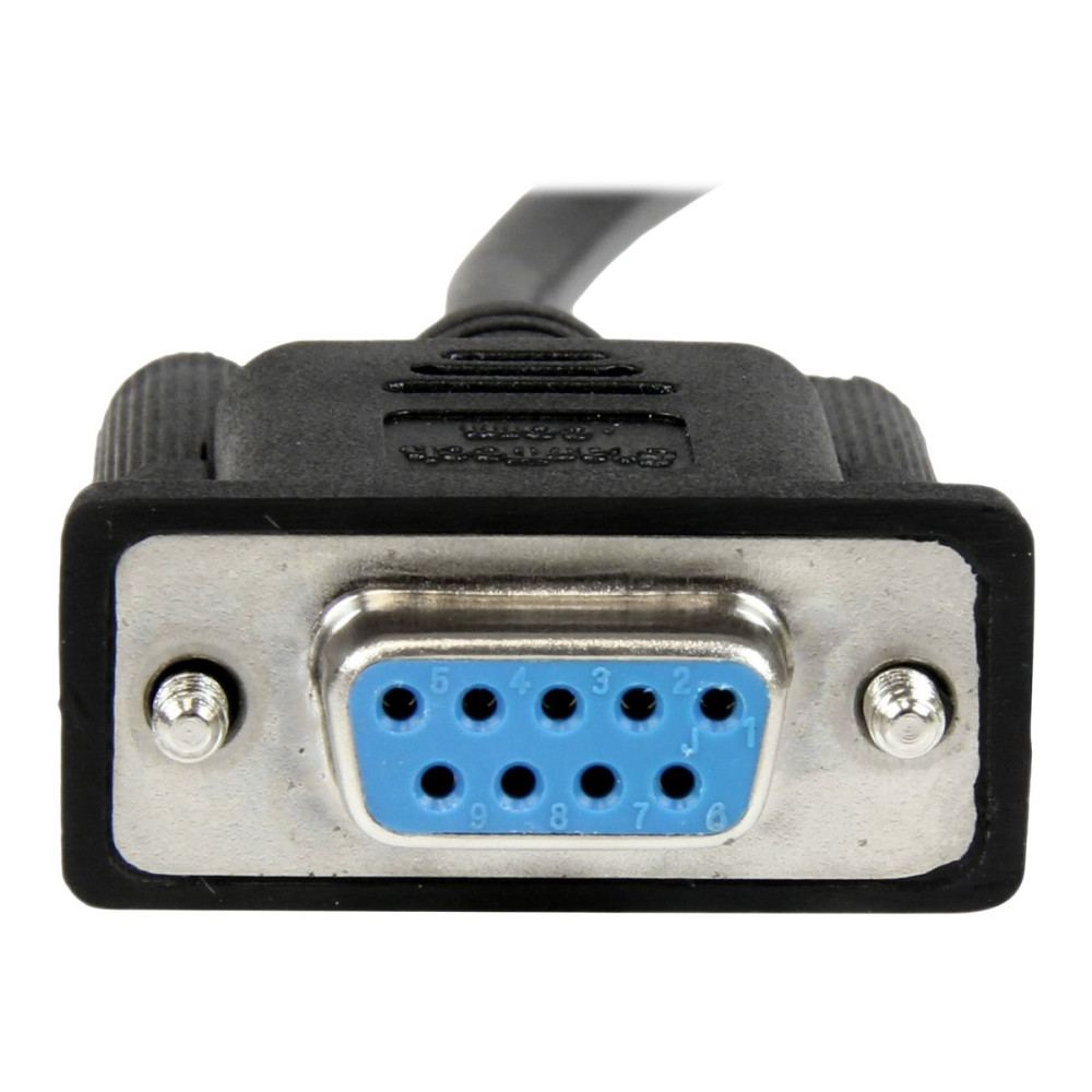 Produktbild för StarTech.com 2 m svart DB9 RS232 seriell nollmodemskabel F/F - nollmodemkabel - DB-9 till DB-9 - 2 m