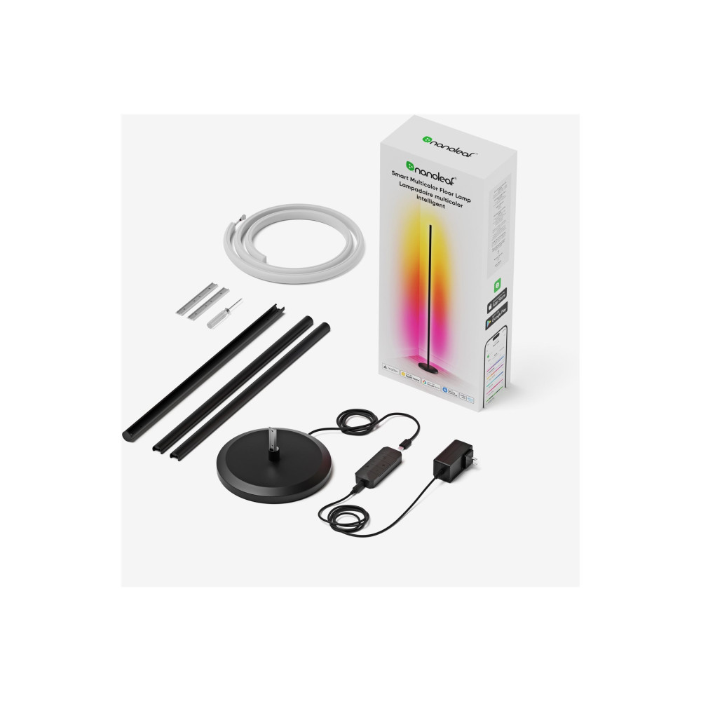 Produktbild för Nanoleaf Smart Multicolor - golvlampa - LED - 16 miljoner färger/justerbar vit - 2200-6500 K - svart