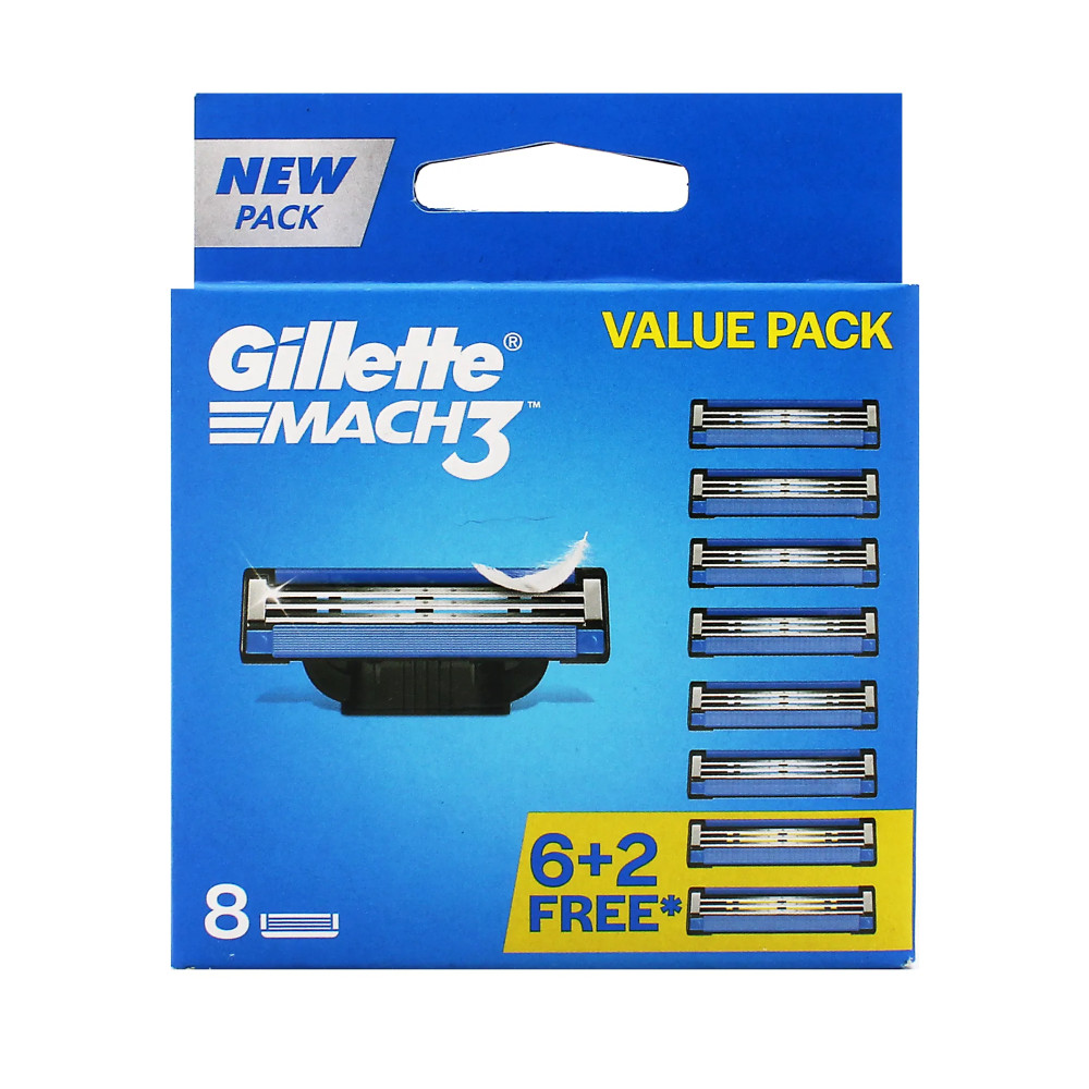 Produktbild för Gillette Mach3 Replacement Heads 8pcs