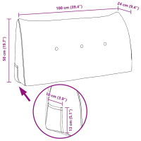 Produktbild för Ryggkudde Svart 100 x 24 x 50 cm tyg