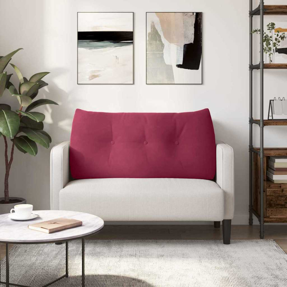 Produktbild för Ryggkudde Vinröd 100 x 24 x 50 cm Sammet