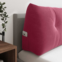 Produktbild för Ryggkudde Vinröd 100 x 24 x 50 cm Sammet