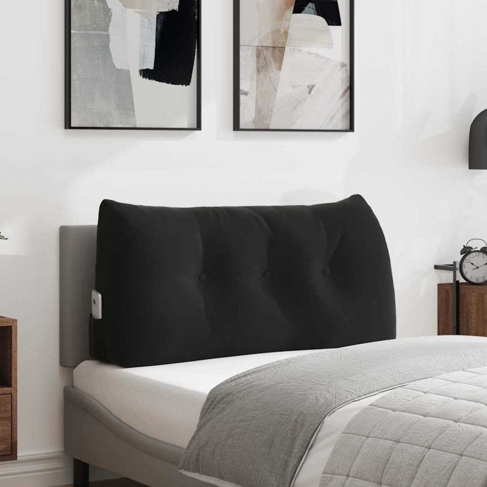 Produktbild för Ryggkudde Svart 100 x 24 x 50 cm Sammet