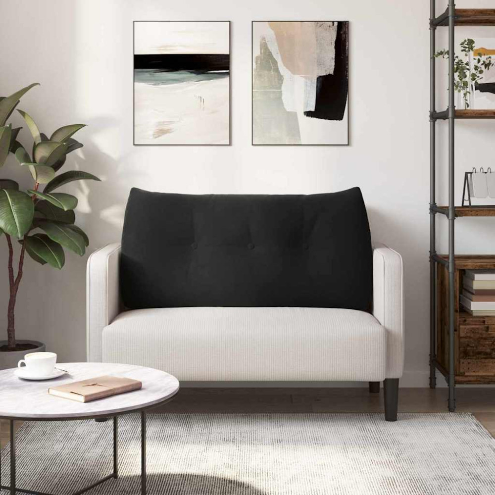 Produktbild för Ryggkudde Svart 100 x 24 x 50 cm Sammet
