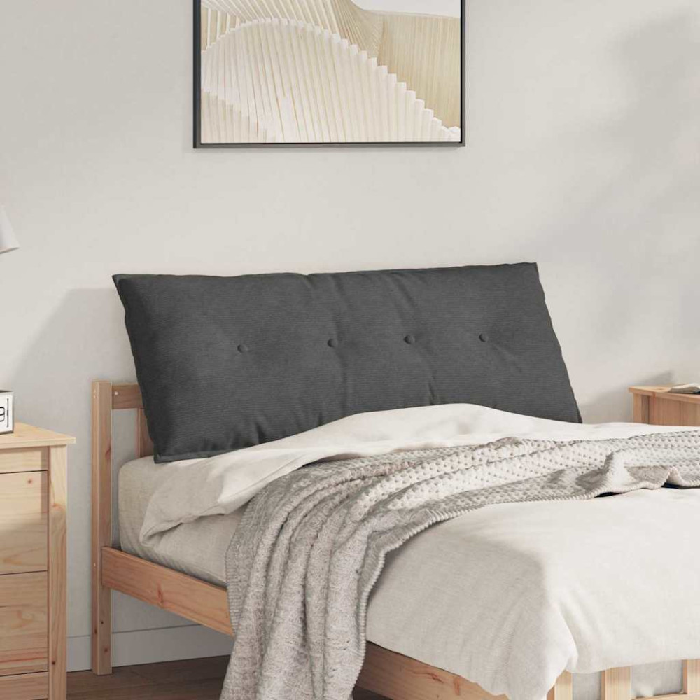 Produktbild för Ryggkudde Mörkgrå 120 x 50 cm Kordread tyg