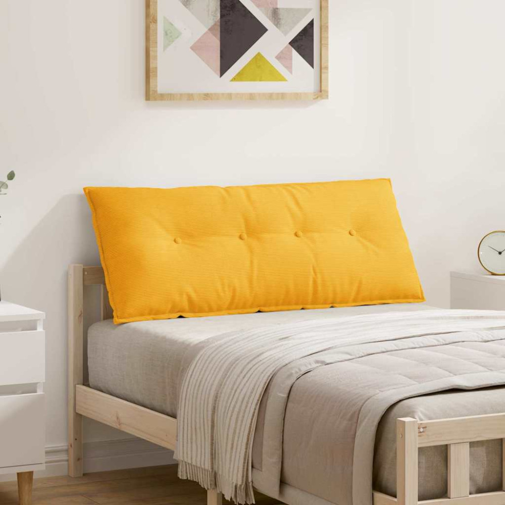 Produktbild för Ryggkudde Ljusgul 120 x 50 cm Kordread tyg