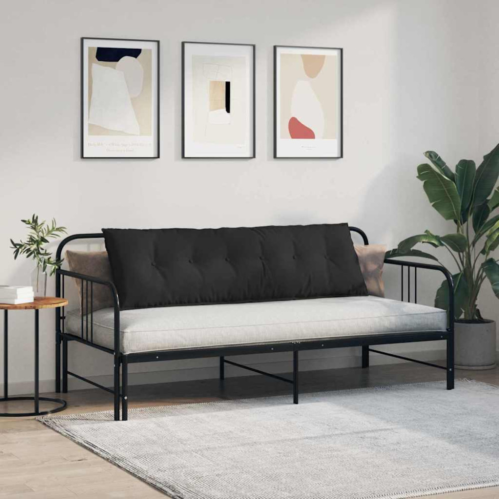 Produktbild för Ryggkudde Svart 160 x 50 cm Mikrofiber Tyg