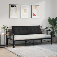 Produktbild för Ryggkudde Svart 160 x 50 cm Mikrofiber Tyg
