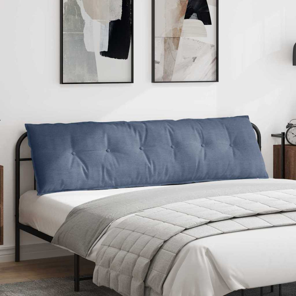 Produktbild för Ryggkudde Blå 180 x 50 cm Kordread tyg