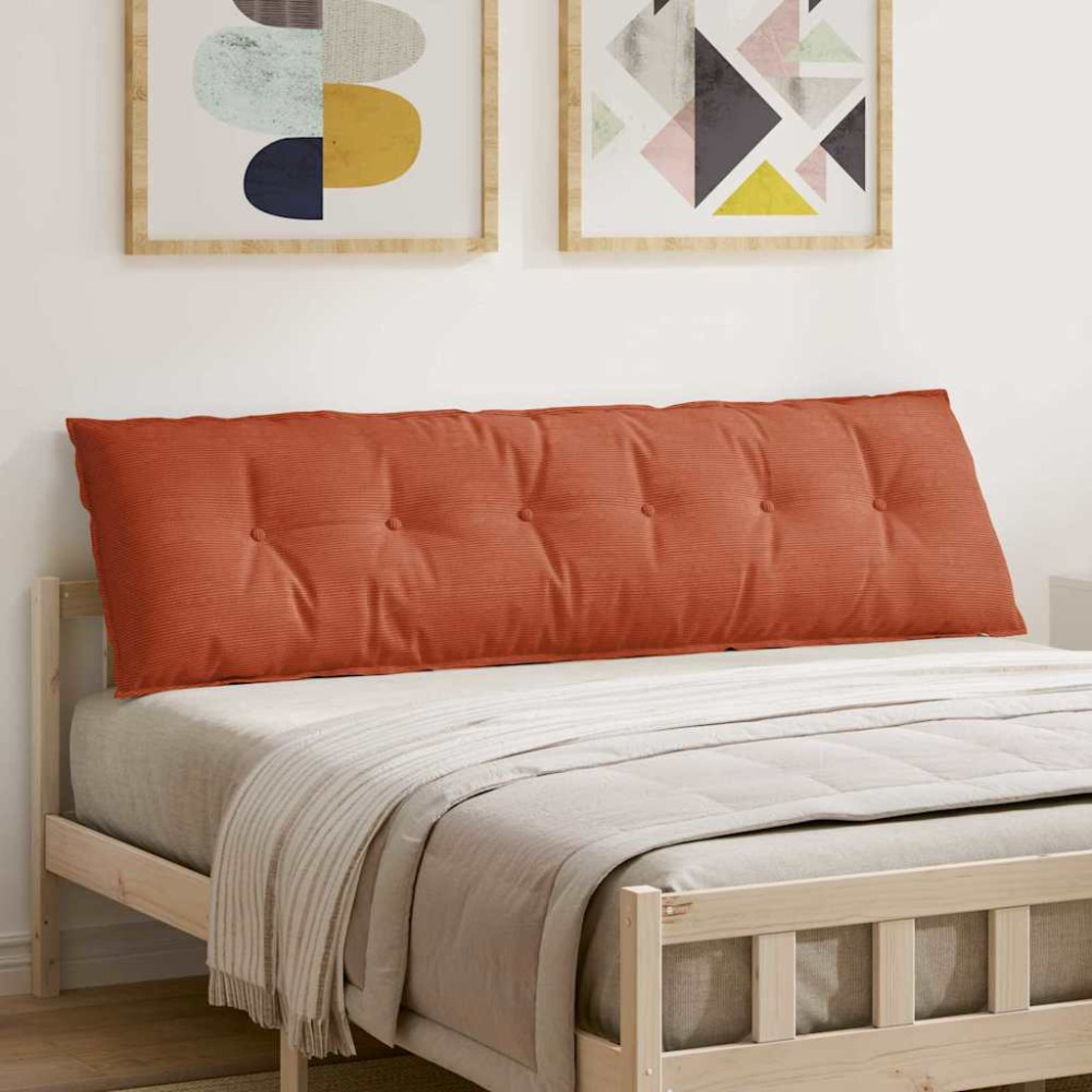 Produktbild för Ryggkudde Röd orange 180 x 50 cm Kordread tyg