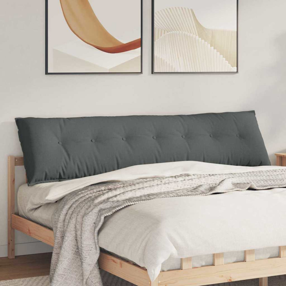 Produktbild för Ryggkudde Mörkgrå 200 x 19 x 50 cm tyg