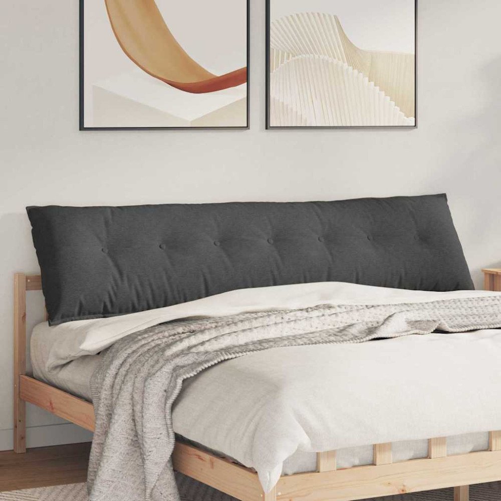 Produktbild för Ryggkudde Mörkgrå 200 x 50 cm Kordread tyg